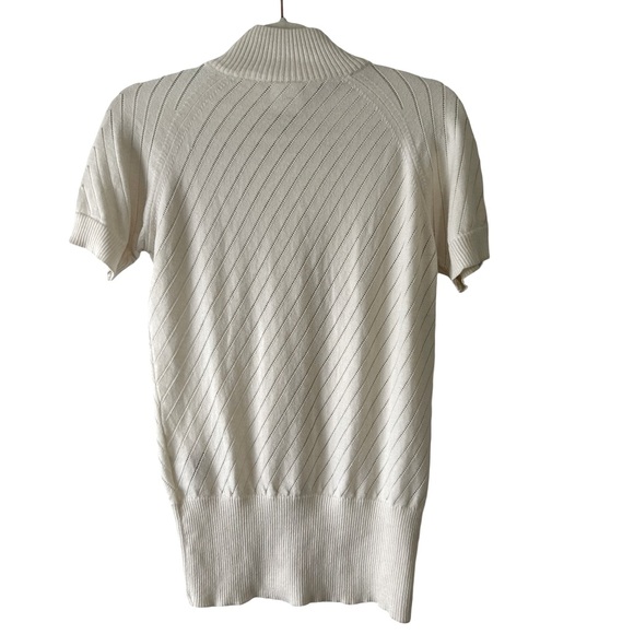 Women's Nike Golf Knit Short-Sleeve Wool-Blend Zip-Up Cardigan Cream Size Small - Picture 6 of 11